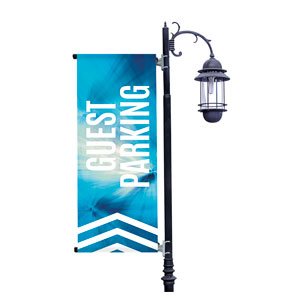 Chevron Blue Guest Parking Light Pole Banners