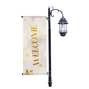New Year Stars Light Pole Banners