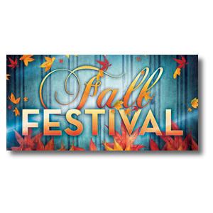 Fall Fest Blue 11 x 5.5 Oversized Postcard 11" x 5.5" Oversized Postcards