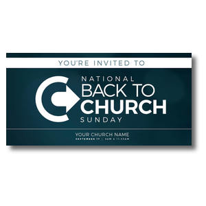 Back to Church Sunday Logo 11" x 5.5" Oversized Postcards
