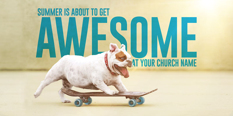 Church Postcards, Summer - General, Awesome Summer Dog, 5.5 x 11