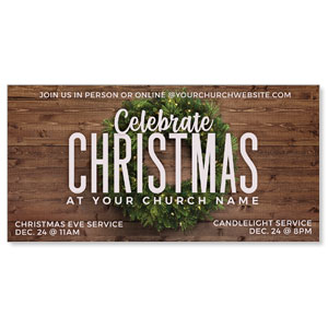 Celebrate Christmas Wreath 11" x 5.5" Oversized Postcards