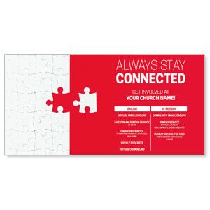Red Connected Puzzle 11" x 5.5" Oversized Postcards