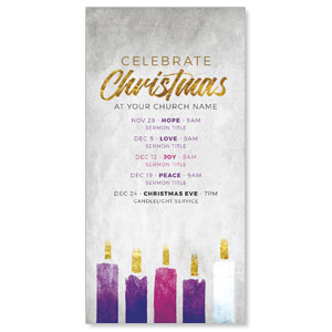 Christmas Advent Candles 11" x 5.5" Oversized Postcards