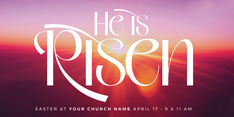 Church Postcards, Easter, He Is Risen Light, 5.5 x 11