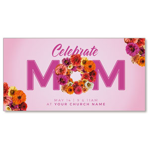 Celebrate Mom Pink 11" x 5.5" Oversized Postcards