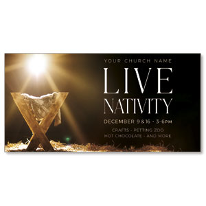 Live Nativity Manger 11" x 5.5" Oversized Postcards