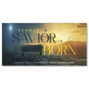 Behold A Savior Is Born 11" x 5.5" Oversized Postcards