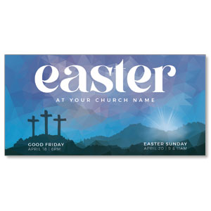 Easter Mosaic Crosses 11" x 5.5" Oversized Postcards