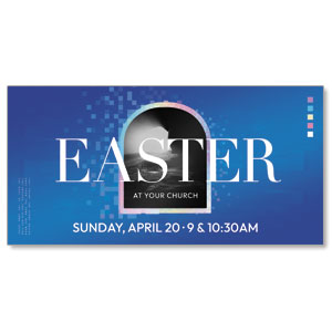 Pixel Easter Tomb 11" x 5.5" Oversized Postcards