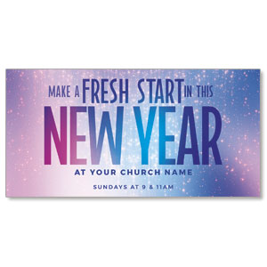 Fresh Start New Year 11" x 5.5" Oversized Postcards