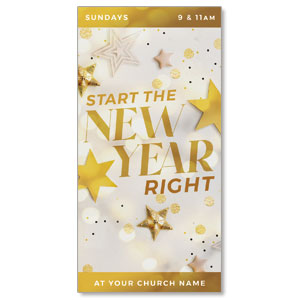 New Year Stars 11" x 5.5" Oversized Postcards