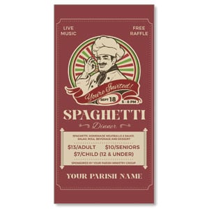 Spaghetti Dinner 11" x 5.5" Oversized Postcards