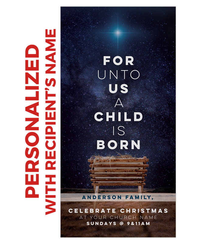 Church Postcards, Christmas, A Child Is Born, 5.5 x 11