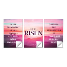 Risen Pink Sunrise Triptych 