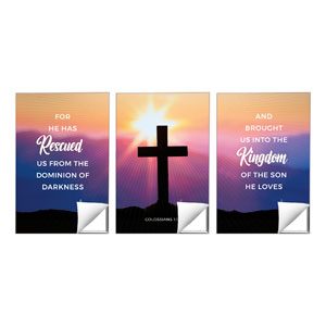 Hope Is Alive Sunrise Cross Triptych 24 x 36 Quick Change Art