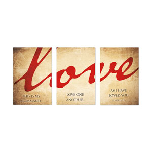 Love Triptych 23" x 34.5" Rigid Wall Art