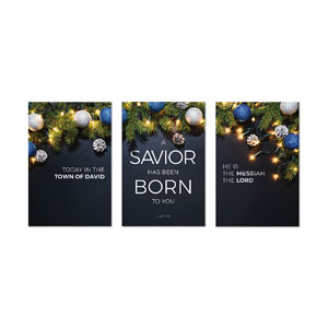Savior Born Christmas Triptych 23" x 34.5" Rigid Wall Art