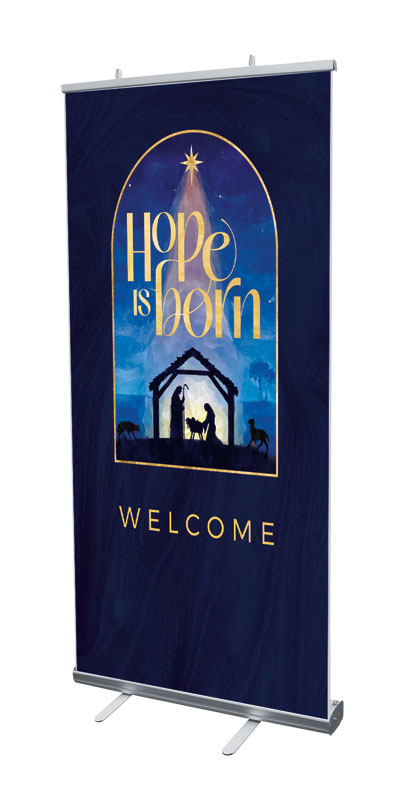 Banners, Christmas, Hope Is Born Nativity, 4' x 6'7