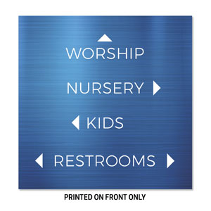General Blue Directional 34.5" x 34.5" Rigid Sign