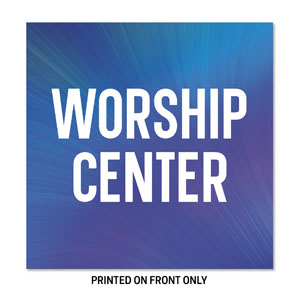 Electric Blue Worship Center 34.5" x 34.5" Rigid Sign