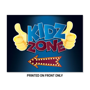 Marquee Kidz Zone Arrow 23" x 17.25" Rigid Sign