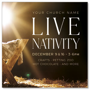 Live Nativity Manger 34.5" x 34.5" Rigid Sign