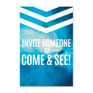 Chevron Blue Come And See 23" x 34.5" Rigid Sign