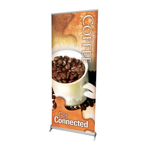 Get Connected Coffee 2'7" x 6'7"  Vinyl Banner