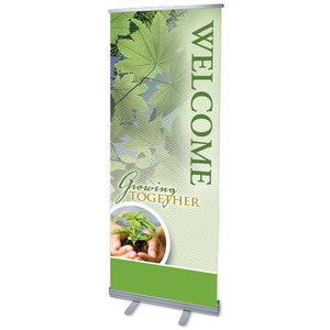 Growing Together Welcome 2'7" x 6'7"  Vinyl Banner