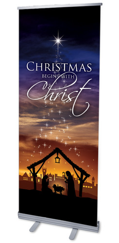 Banners, Christmas, Christmas Begins Christ, 2'7 x 6'7