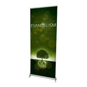 Deeper Roots Evangelism 2'7" x 6'7"  Vinyl Banner