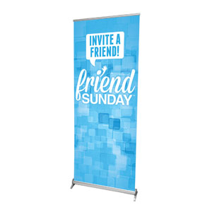 Friend Sunday Invite 2'7" x 6'7"  Vinyl Banner