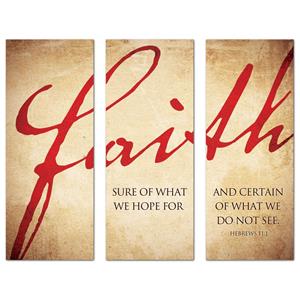 Faith Triptych  2'7" x 6'7"  Vinyl Banner