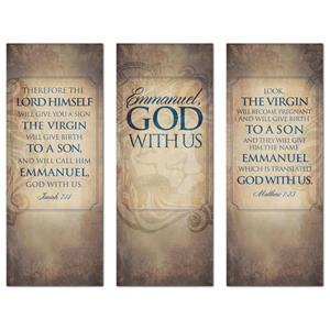 Emmanuel Triptych 2'7" x 6'7"  Vinyl Banner
