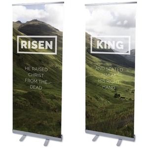 Risen King Hillside Pair 2'7" x 6'7"  Vinyl Banner
