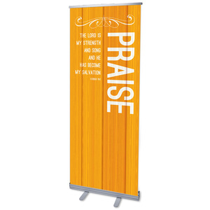 Painted Wood Praise 2'7" x 6'7"  Vinyl Banner