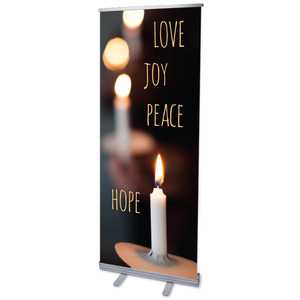 Candle Advent Words 2'7" x 6'7"  Vinyl Banner