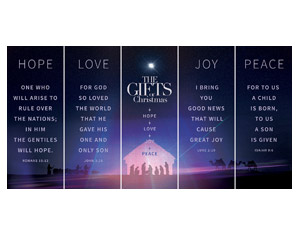 The Gifts of Christmas Advent 5 Banner Set 2'7" x 6'7"  Vinyl Banner