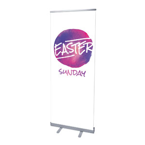 Watercolor Circle Easter 2'7" x 6'7"  Vinyl Banner