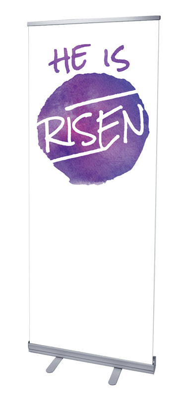 Watercolor Circle Risen 2'7" x 6'7"  Vinyl Banner