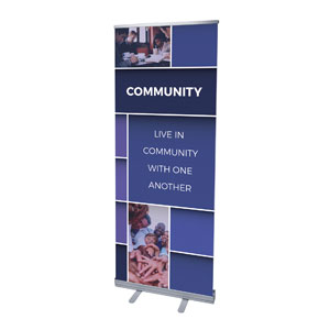 Mid Century Community 2'7" x 6'7"  Vinyl Banner