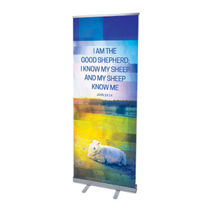 Modern Mosaic John 10:14 2'7" x 6'7"  Vinyl Banner