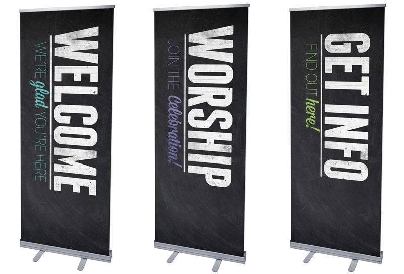 Banners, Directional, Slate Core Set, 2'7 x 6'7
