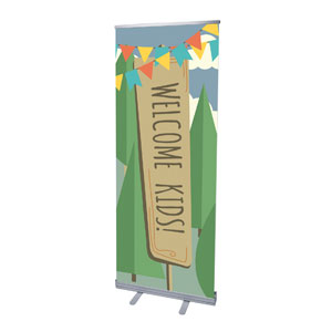 Woodland Friends Welcome 2'7" x 6'7"  Vinyl Banner