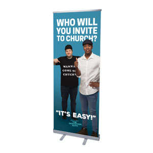 Josh and Steve Thumbs Up 2'7" x 6'7"  Vinyl Banner