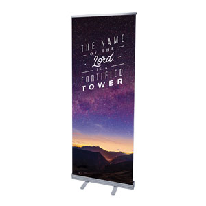 Mountains Fortified Tower 2'7" x 6'7"  Vinyl Banner