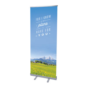 Mountains I Know the Plans 2'7" x 6'7"  Vinyl Banner