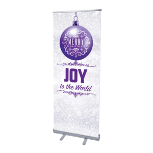 Silver Snow Joy Ornament 2'7" x 6'7"  Vinyl Banner