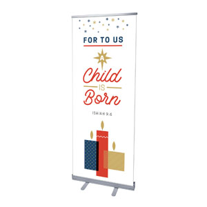 Stamped Christmas Child Born 2'7" x 6'7"  Vinyl Banner